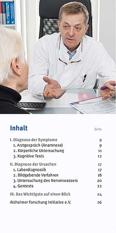 Inhaltsangabe der Broschüre Diagnose-Verfahren bei Alzheimer