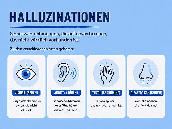 Grafik zu den verschiedenen Formen von Halluzinationen