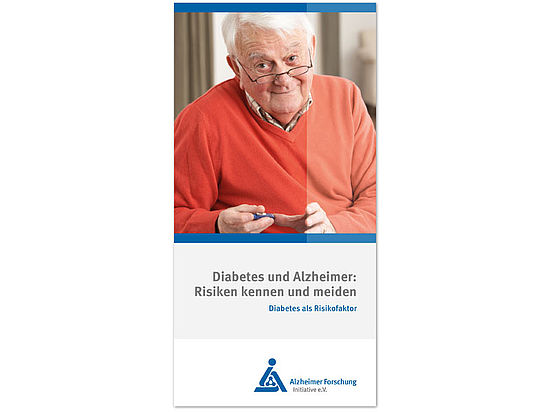 Titelbild der Broschüre "Diabetes und Alzheimer: Risiken kennen und meiden"