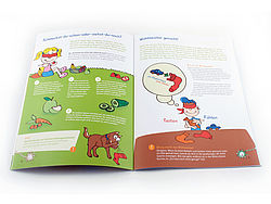 Zwei Innenseiten aus dem Kinderbuch "AFi-KiDS wissen mehr"