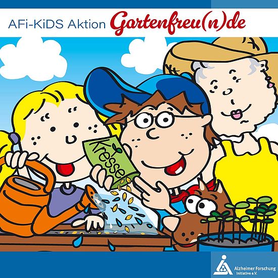 Comic: AFi-KiDS gärtnern mit ihrer Oma.