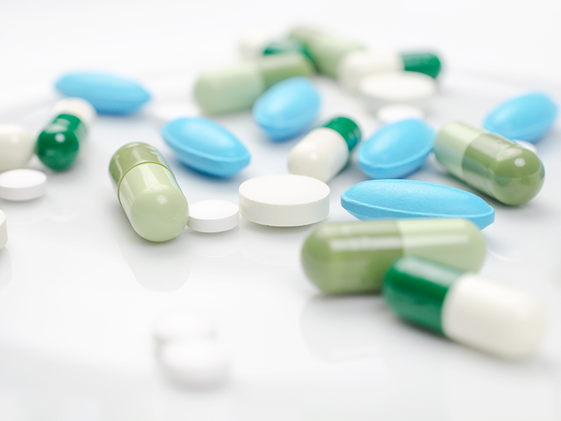Medikamenten in Form von Tabletten, Kapseln und Pillen